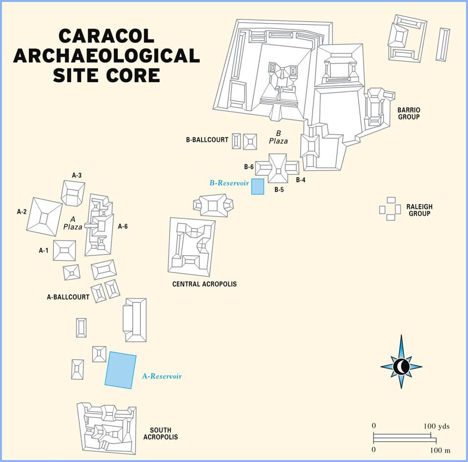 カラコルベリーズ遺跡地図