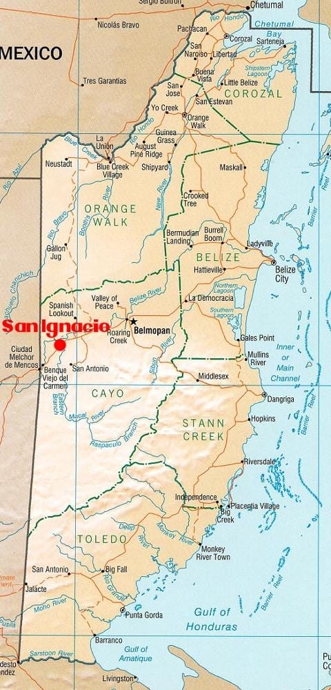 地図のサン-イグナシオ-ベリーズシティ