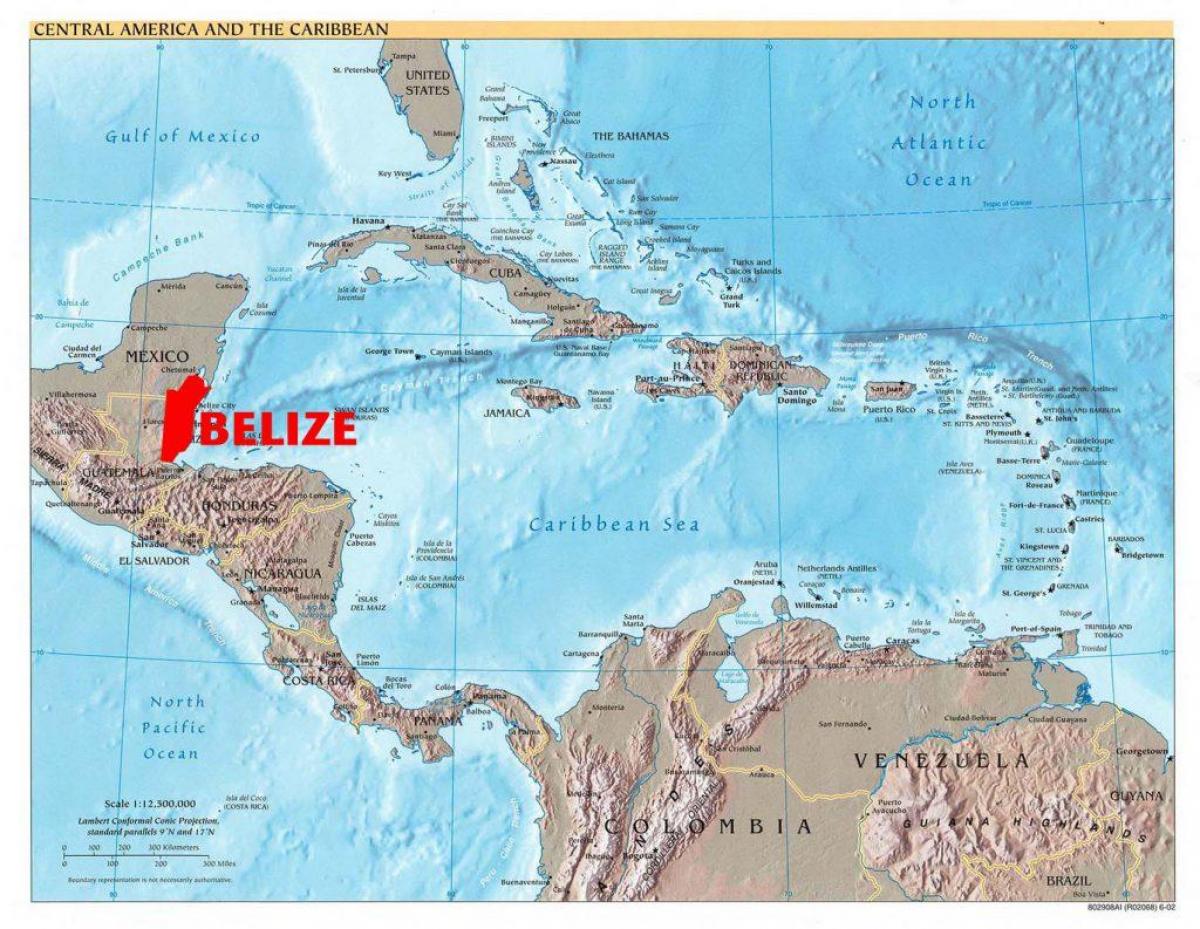 地図のベリーズシティ中央アメリカ