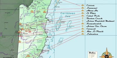 地図のベリーズのピラミッド