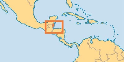 ベリーズの場所が世界の地図
