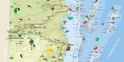 地図のベリーズの名所