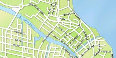 地図のベリーズシティの街並み