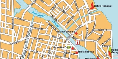 地図のベリーズシティクルーズポート