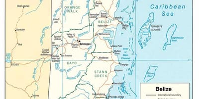ベリーズシティ川の地図