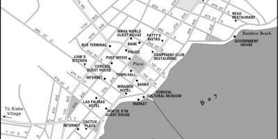 地図corozal町ベリーズシティ