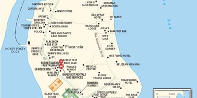 地図placencia里ベリーズシティ